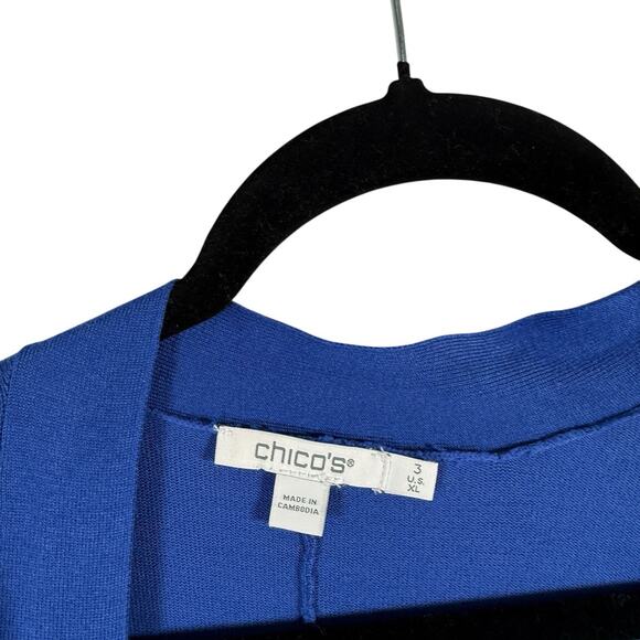 Chicos Spun Rayon Hanky Hem Cardigan Sweater Tank Top Set Blue Womens 3 US XL - Picture 3 of 11
